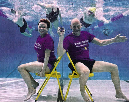 Gail Porter, and Duncan Goodhew held their breath in an underwater photo shoot to launch Swimathon 2011.