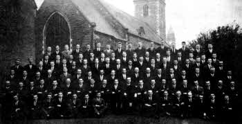 Here's an old photograph which was on display on European Heritage Open Day in Lisburn Cathedral on Saturday. It was taken in 1929 of the one hundred and two men of the Blble Class which was developed under the ministry of Canon JS Taylor, who was rector of Lisburn Cathedral from 1924 to 1950.