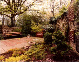 The garden of remembrance for the interment of ashes of parishioners after cremation in the South east corner of the churchyard