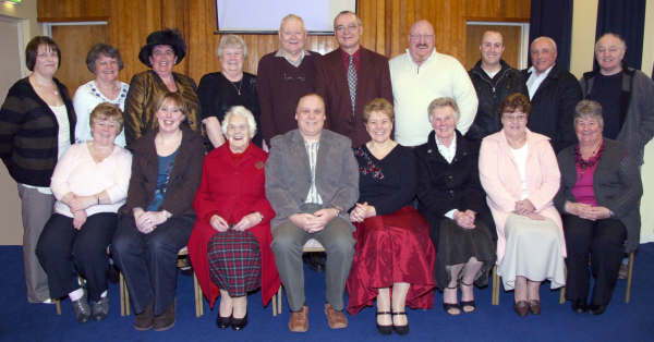 Pastor Jim Vance and his wife Margaret (centre) pictured with members of Lisburn Apostolic Church pictured at a family service in March 2009