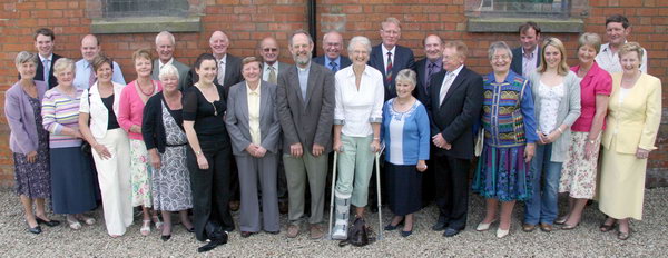 Rev Dr Peter Mercer pictured with the congregation of Broomhedge Methodist Church at his first service as their new minister on Sunday 9th August 2009.