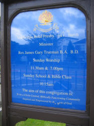 Notice Board at Banbridge Road Presbyterian Church, Dromore.