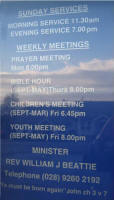 Notice Board at Dunmurry Free Presbyterian Church. 