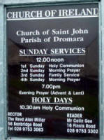 Notice Board at the Church of Saint John, Dromara.