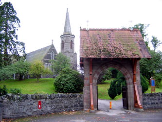 The Lych gate, built in 1878 by members of the Montgomery family, is a beautiful feature of Drumbeg Parish Church.