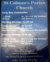 Noticeboard at  St. Colman’s, Dunmurry.