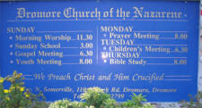 Notice Board at Dromore Church of the Nazarene.