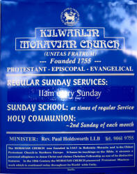 Notice Board at Kilwarlin Moravian Church.