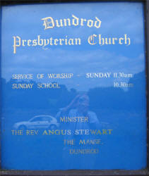 Notice Board at Dundrod Presbyterian Church.