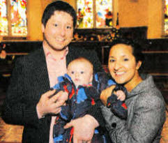 David and Sunita Shaw with the infant son Jacob. Baptised on Sunday 19th February, Jacob is one of the youngest Drumbeg parishioners.