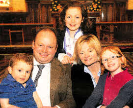 Andrew and Candida Corscadden with their children Erin (12), Grace (8) and Alastair (4).