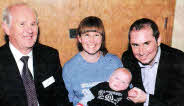 Derek McClelland pictured with his son Neil, daughter Lisa Scott and grandson Joshua.