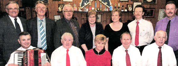 Francis Beckett, Worshipful Master of Lower Ballinderry LOL 191 and Worshipful District Master of Ballinderry District LOL No 3 (right In back row) pictured with some of the people who took part in 'An Evening of Sacred Music' in Lower Ballinderry Orange Hall. (front row) Drumbo Musical Group and (back row) Watchmen, Colette Denny and Billy Wilson.