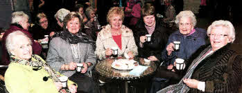 Some ladies from churches in the Dunmurry area enjoying a cup of tea and fellowship at the 'Women's World Day of Prayer' service in Dunmurry Presbyterian Church. L to R: Barbara Cully, Ellen Garrett, Dymphna Marshall, Mairead McKeown, Rosaleen Tait and Nancy Donnell.