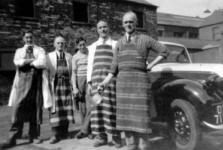 J M Cumins  staff pictured at the Bow Street butcher s shop in 1939. L to R: Jimmy Little, Bob Ingram, Fred Gordon (van Driver), Vicky Lynas and Tommy McMillan (sausage maker).