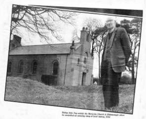 Bishop John Fay outside the Moravian Church in Hillsborough when he unearthed an amazing story of local history.E884