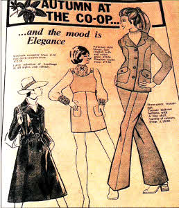 Stylish new fashion was on offer at the Co-Op in 1971