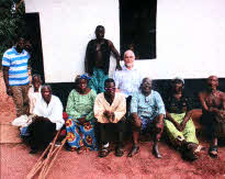 David Savage with some of the lepers he met during his visit to Nigeria