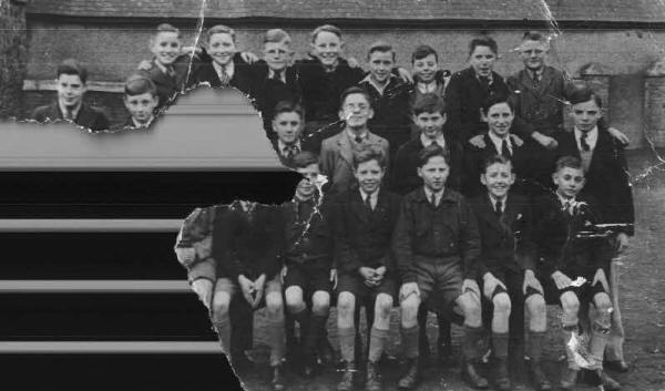Brownlee Primary School Lisburn c.1946 - torn photograph