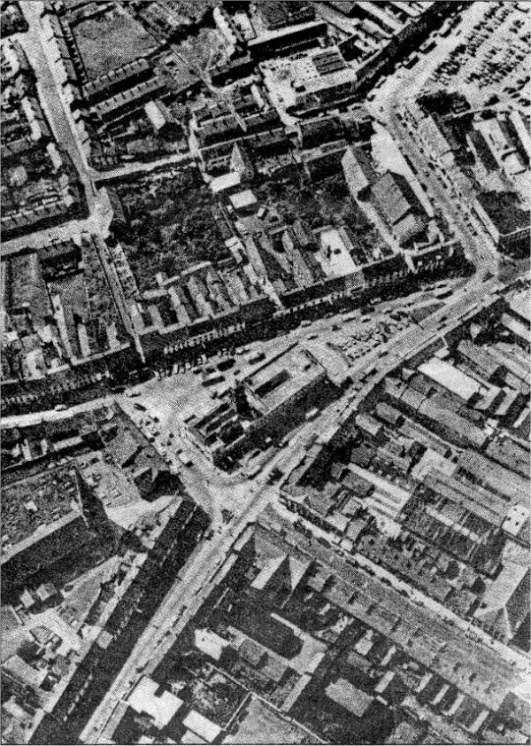 Arial view Town Centre c1950's